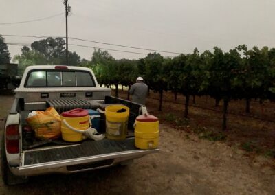 Organizing the gear - The smoky grape harvest of Sonoma 2020