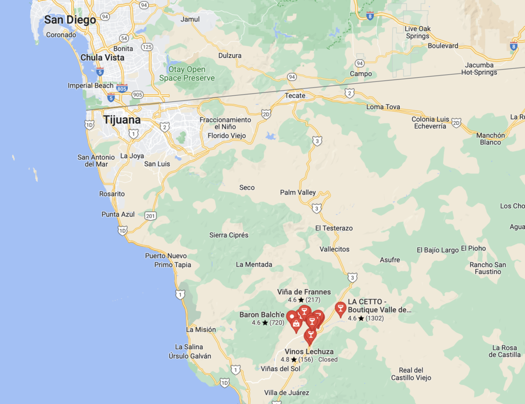 Google Map Guadalupe - 1) Hydeout Sonoma announces new partner, 2) motorcycling through Baja Mexico's wine country