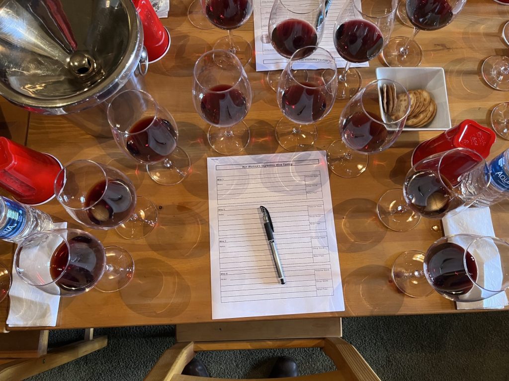 tasting note panel - Sagrantino tasting panel with industry pros and collectors in Sonoma